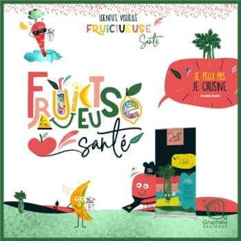 Logo et identité visuelle par By Ann Graphiste designer dans le Gard en Occitanie pour Aurélie Ambit de Fruictueuse santé Conseillère en alimentation anti-inflammatoire à Perpignan.