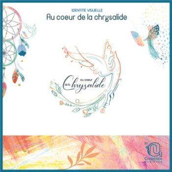 Création et mise en beauté du logo et mise en page de l'univers graphique de Au coeur de la Chrysalide, Patricia RAMIREZ BERNARD, Energéticienne et Thérapeute Accompagnement Femmes situé Boisset-et-Gaujac par Ann Picot, graphiste dans le sud de la France.