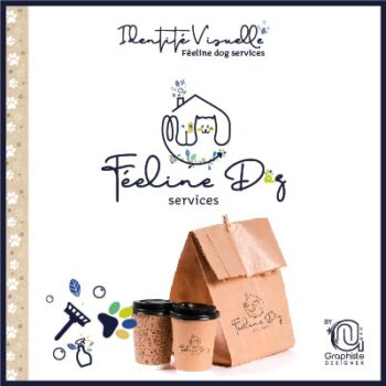 Logo de féelinedog services, dessiné par By Ann Graphiste Designer, graphiste à Nîmes, Avignon et Montpellier.